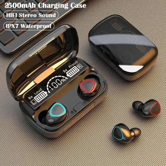 with Super Sound & High Quality Touch Sensors True Stereo Headphones with Built in Mic 10m Transmission Bluetooth Wireless Earbuds